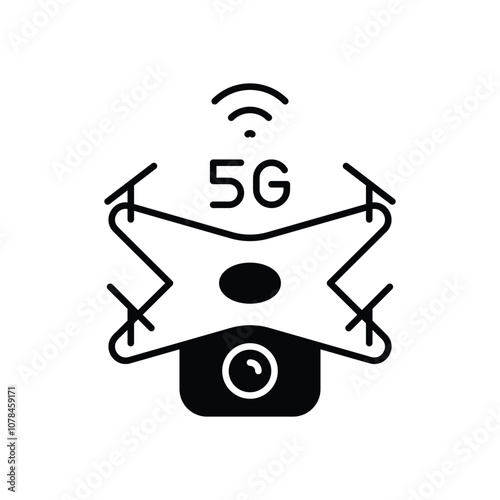 5g Drone Delivery vector icon