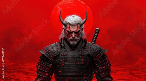 Soldier in shirt with gun and helmet, cartoon style, featuring a boy in Halloween fashion, red colors, and warrior theme