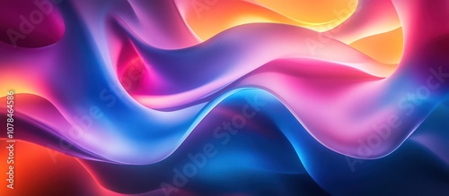 Abstract colorful flowing background with vibrant blue, pink, and orange hues.