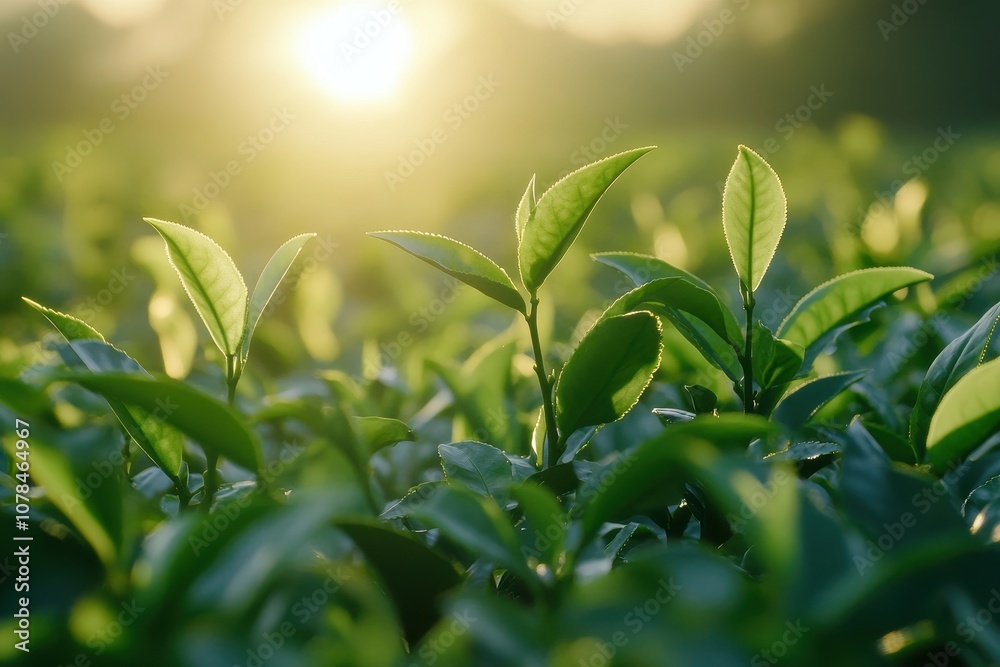Fototapeta premium Tea farm where leaves are grown