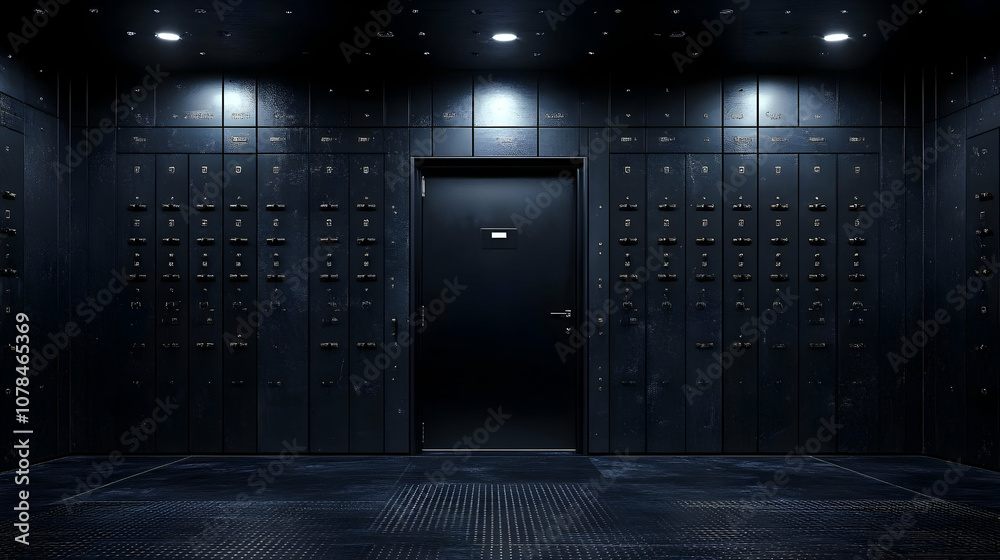 Black Vault Room 3D Illustration Black Vault Room 3D Illustration