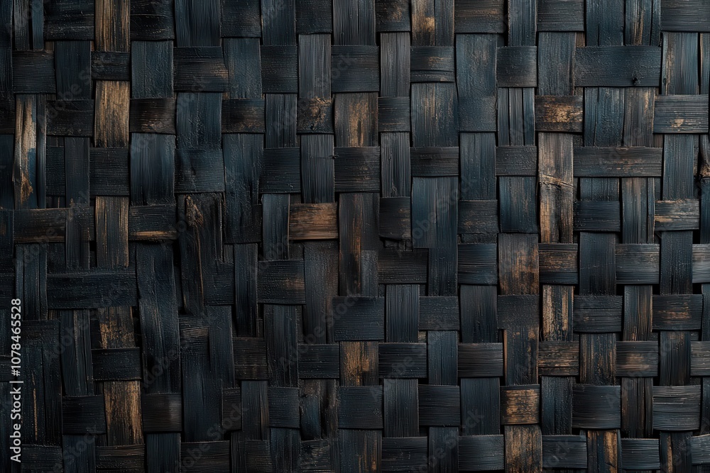 Thai style bamboo wall texture background with a seamless basketry mat pattern viewed from above Thai style bamboo wall texture background with a seamless basketry mat pattern viewed from above