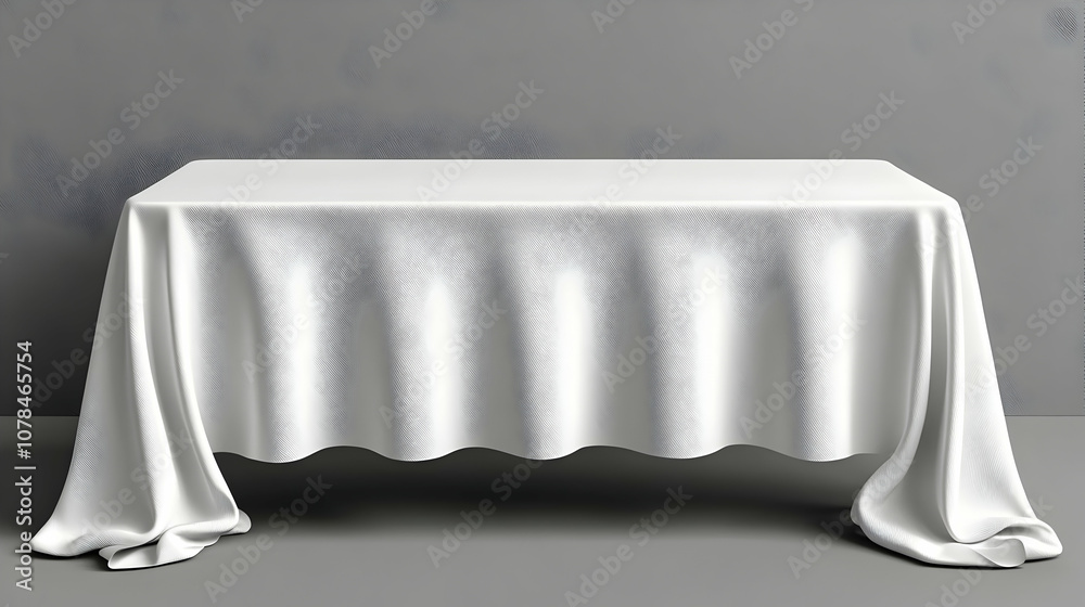White Tablecloth on Grey Surface - 3D Render White Tablecloth on Grey Surface - 3D Render