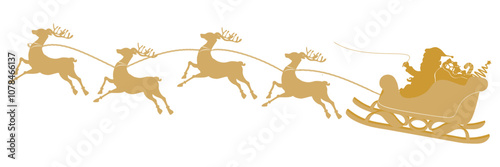 sleigh santa cluas silhouette illustration background for a christmas