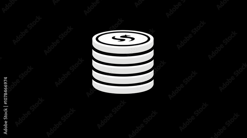 Simple stack of coins with dollar sign Simple stack of coins with dollar sign