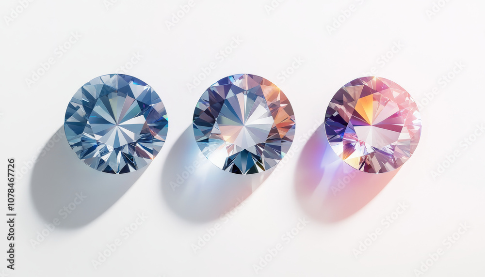 A collection of colorful diamonds on a white background showing gems in various shapes and vibrant colors A collection of colorful diamonds on a white background showing gems in various shapes and vibrant colors