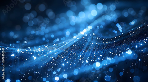 Abstract technology background with fiber optic network connections. Hyper-fast Broadband for Global Data
