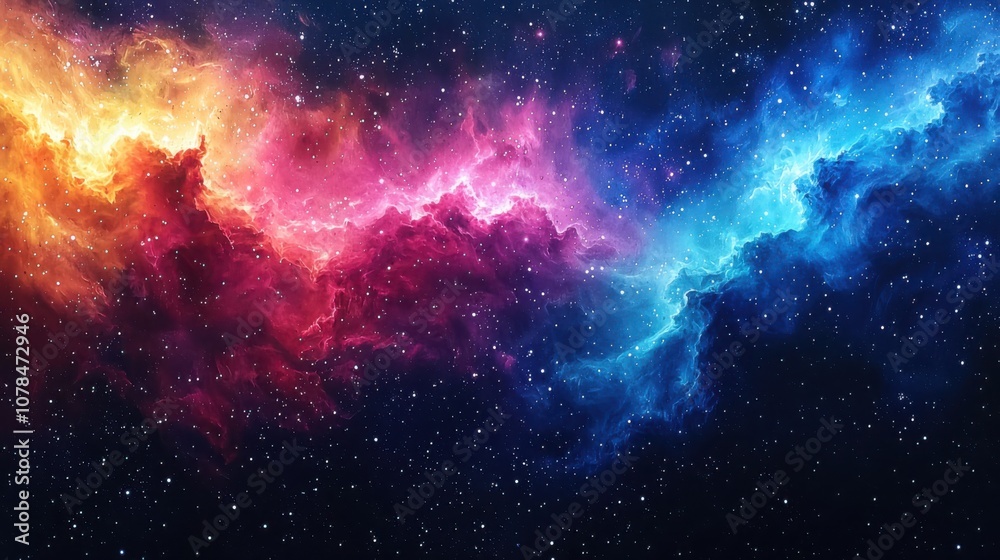 Explore the enchantment of a gentle soft-focus watercolor with a bright mixed pastel starry sky Explore the enchantment of a gentle soft-focus watercolor with a bright mixed pastel starry sky