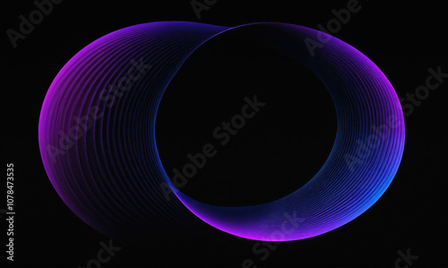 A purple and blue glowing ring against a black background