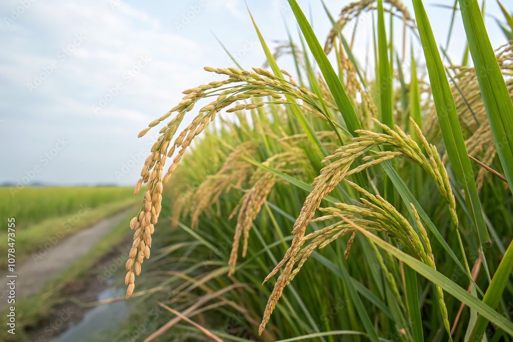 Close-Up Fashion Photography of Paddy Rice Showcasing Textures and Natural Beauty for Vibrant Agricultural Imagery Close-Up Fashion Photography of Paddy Rice Showcasing Textures and Natural Beauty for Vibrant Agricultural Imagery