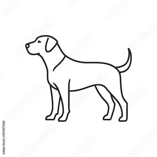 linear dog silhouette vector. dog logo icon template. Dog Icon Vector.