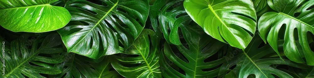 Tropical leaves background. Selective focus Tropical leaves background. Selective focus