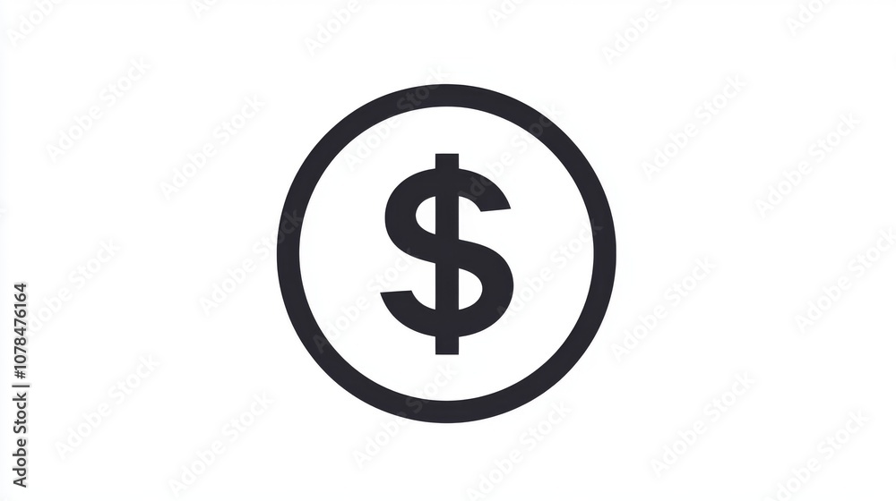 Dollar symbol icon in round frame Dollar symbol icon in round frame