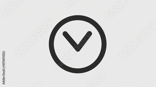 Simple clock icon in round design