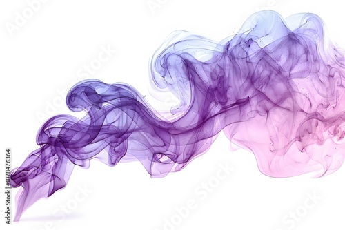 Abstract Purple Smoke Swirl on White Background for Creative Design and Posters