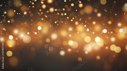 Gold Glittering Bokeh Glamour Abstract Background.