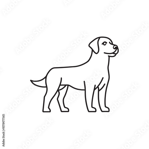 linear dog silhouette vector. dog logo icon template. Dog Icon Vector.