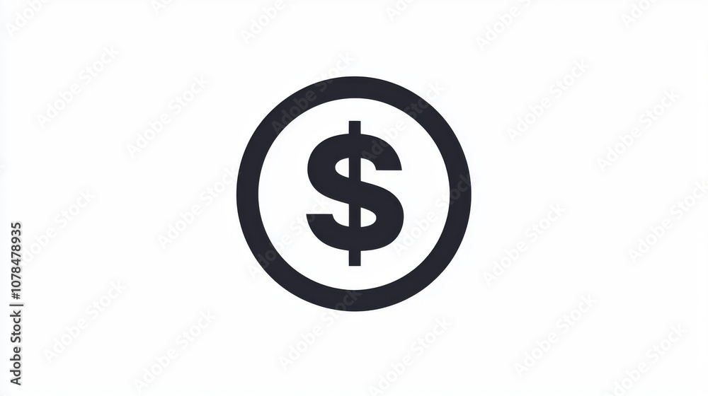 Dollar symbol icon with black background Dollar symbol icon with black background