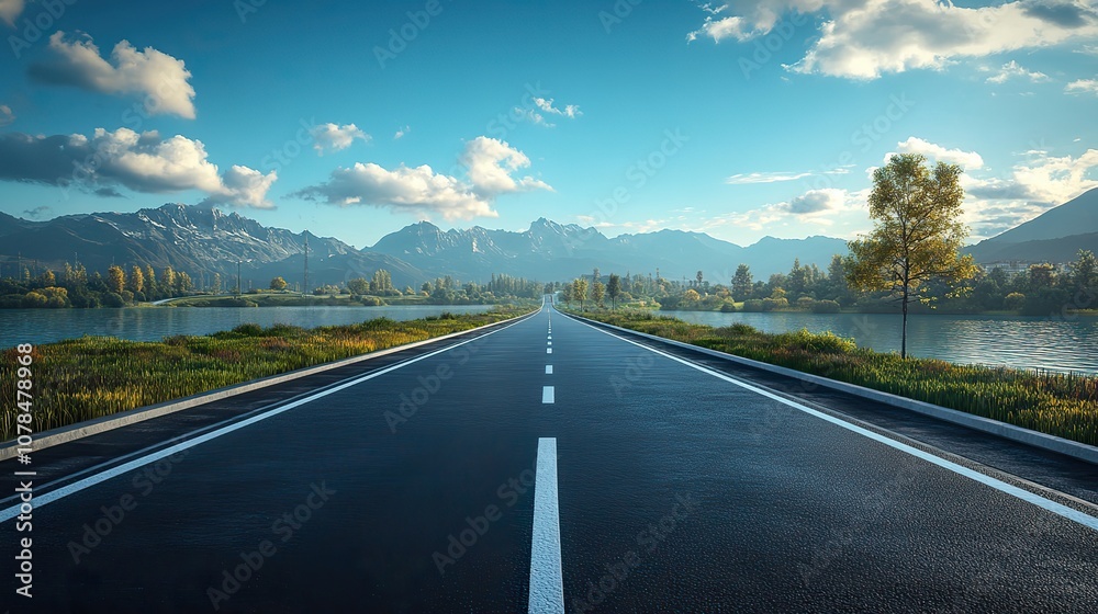 Fototapeta premium urban road and digital city model 3d rendering