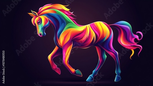 Abstract Rainbow Horse photo