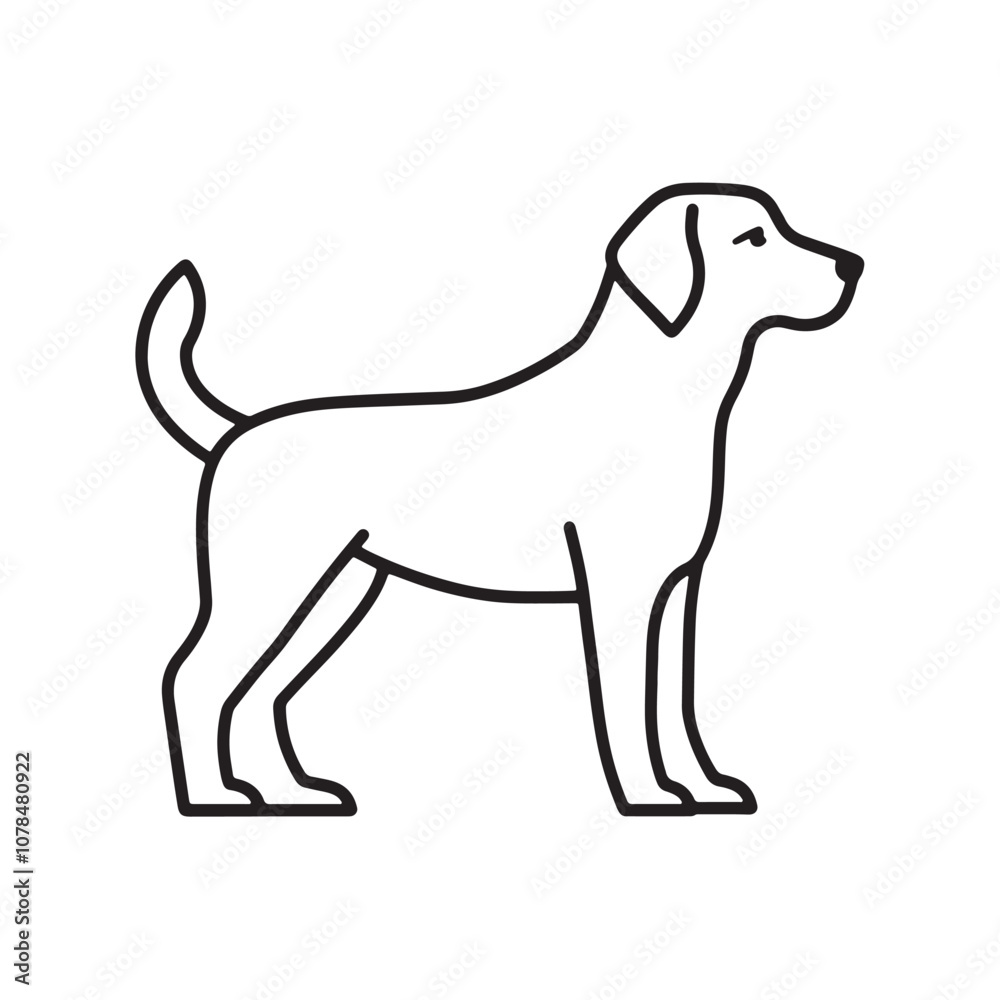 linear dog silhouette vector. dog logo icon template. Dog Icon Vector. linear dog silhouette vector. dog logo icon template. Dog Icon Vector.
