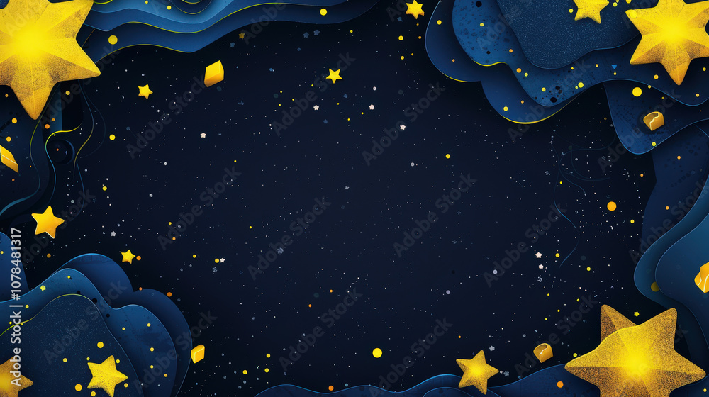 Fototapeta premium christmas background with yellow stars