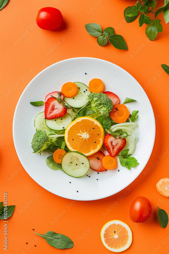 Plate with healthy food on the table