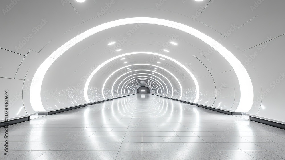 Obraz premium white empty tunnel 3d rendering