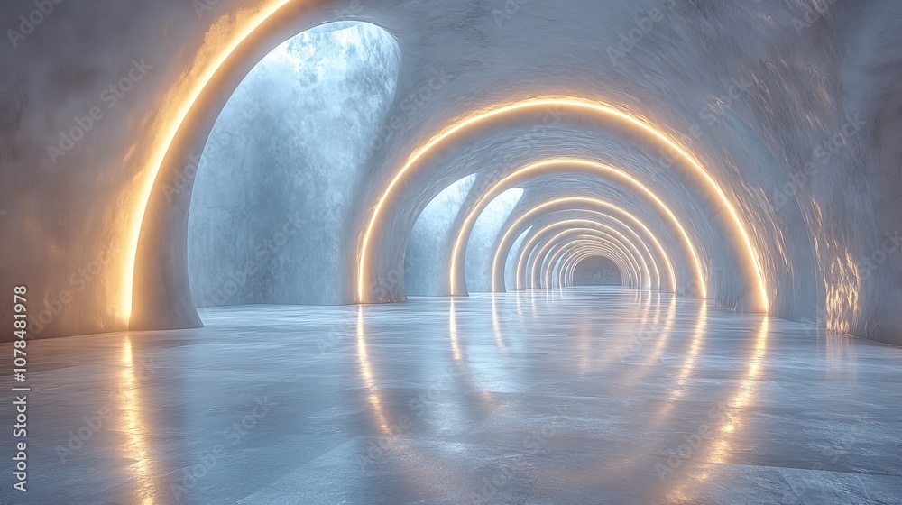 Fototapeta premium white empty tunnel 3d rendering