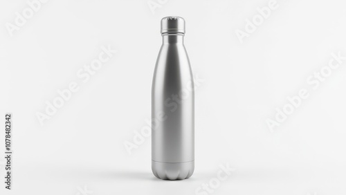 Compact aluminium water bottle 500ml mockup with minimalistic style, ideal for small logos.