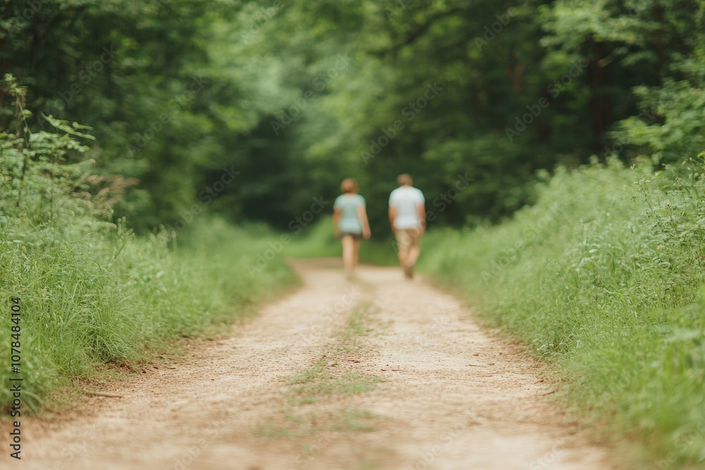 Nature's Embrace: A Couple Strolling Down a Serene Path