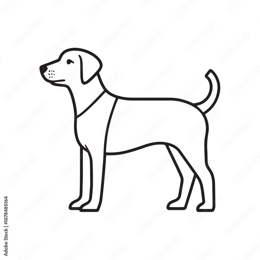 linear dog silhouette vector. dog logo icon template. Dog Icon Vector. linear dog silhouette vector. dog logo icon template. Dog Icon Vector.