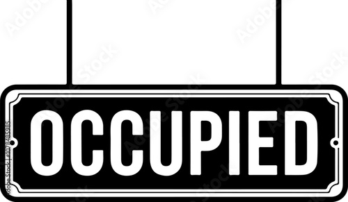 Occupied Sign Billboard icon vector Hanging Board icon on a white background