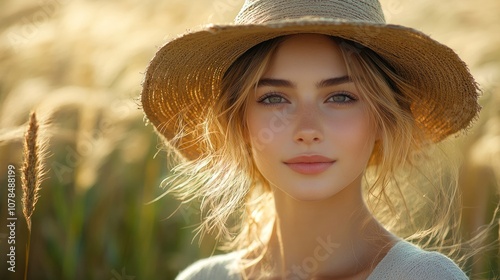 Woman in Hat with Warm Light