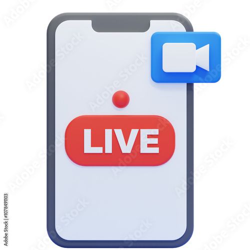 PNG 3D live Icon Isolated on a White Background