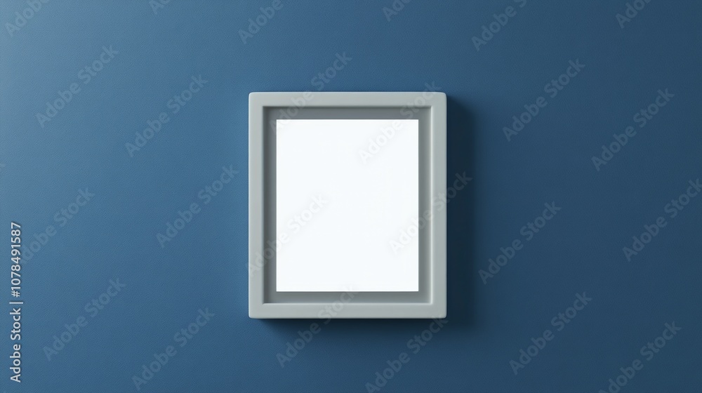 White Frame on Blue Wall White Frame on Blue Wall
