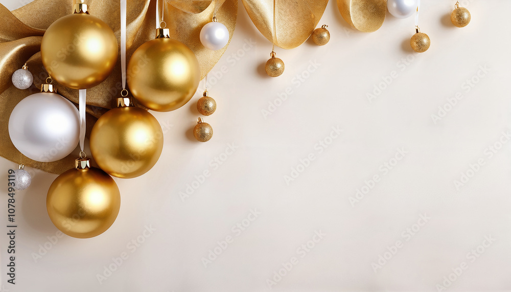 Christmas wallpaper with golden baubles and bokeh lights Christmas wallpaper with golden baubles and bokeh lights