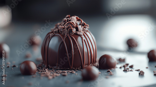 Close up on chocolate praline 