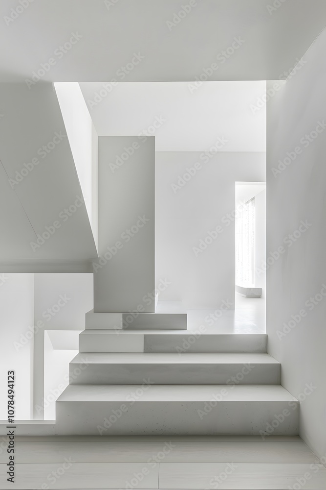 Fototapeta premium Showcase of clear lines and open design in a minimalistic townhouse macro shot AI generated illustration