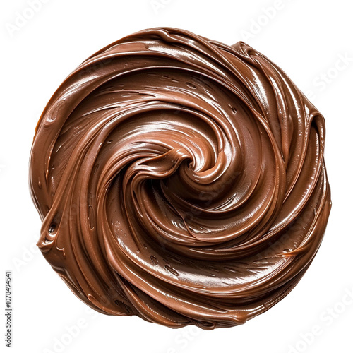 Swirl of chocolate sauce on a white background clip art