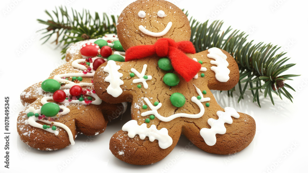 christmas gingerbread cookie on white background christmas gingerbread cookie on white background