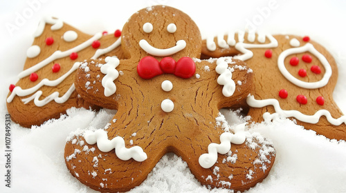 christmas gingerbread cookie on white background