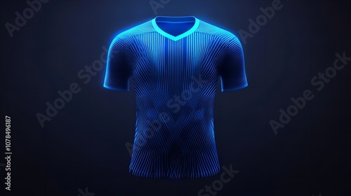 Gradient blue t-shirt sport design template with line halftone photo