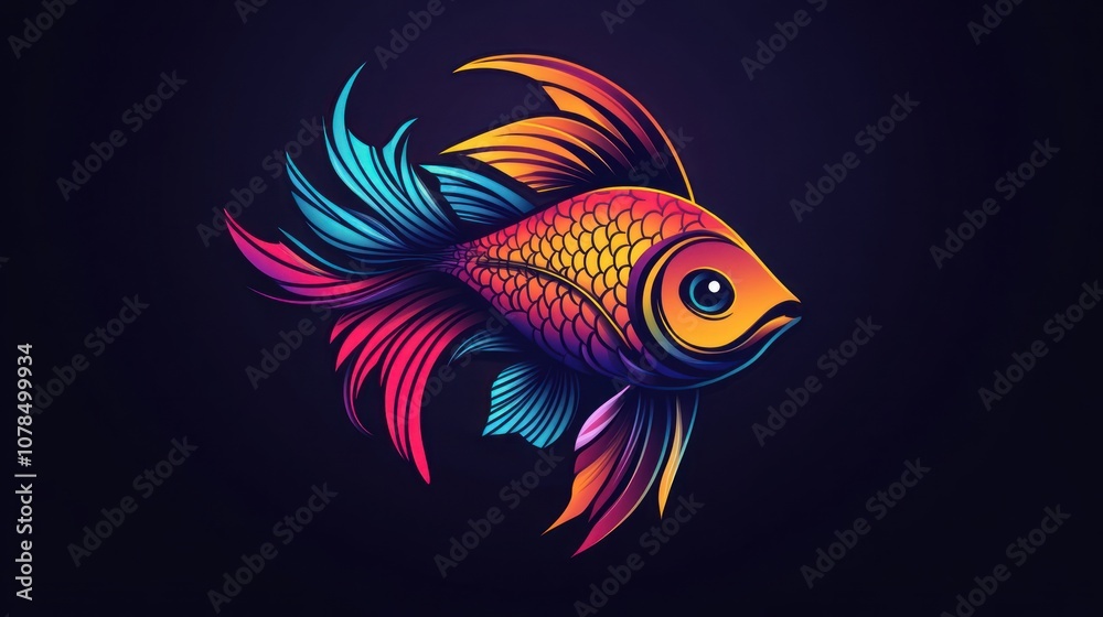 Fototapeta premium Vibrant Fish Illustration