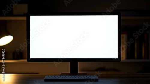 Front view of portable digital tablet computer with blank screen on white background. Empty frame of tablet PC gadget for presentation and mockup