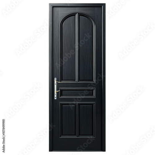 Professional Black Door Hanger 3D Rendering with Transparent Background for Advertising and Branding