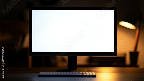 Front view of portable digital tablet computer with blank screen on white background. Empty frame of tablet PC gadget for presentation and mockup