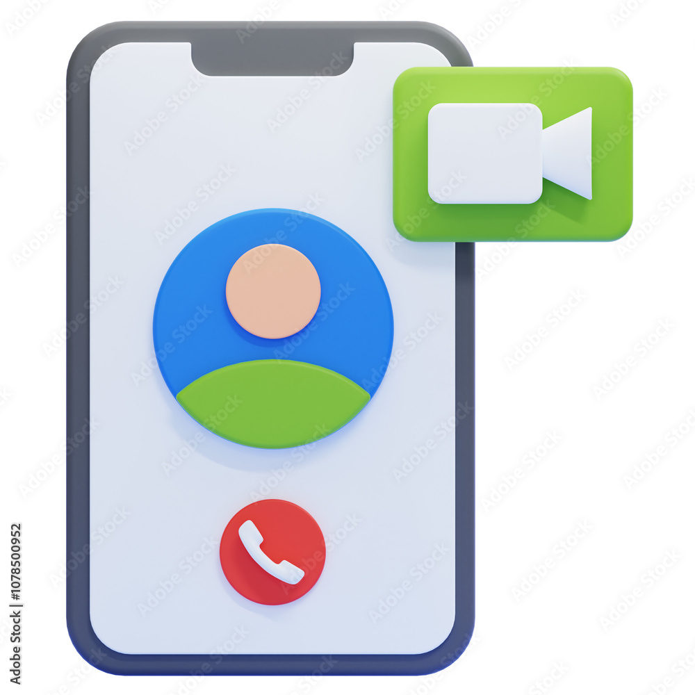 PNG 3D videocall Icon Isolated on a White Background PNG 3D videocall Icon Isolated on a White Background