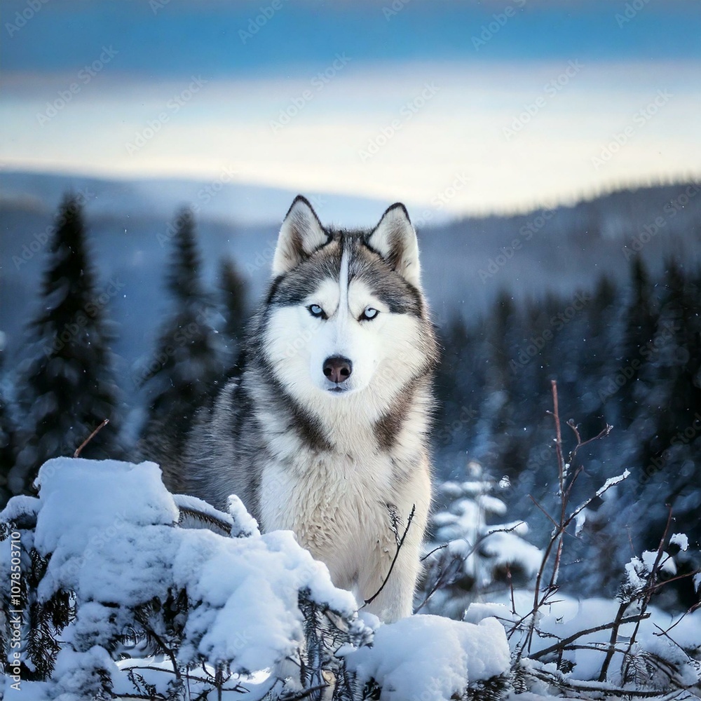 Siberian husky dog in portrait with beautiful eyes Siberian husky dog in portrait with beautiful eyes