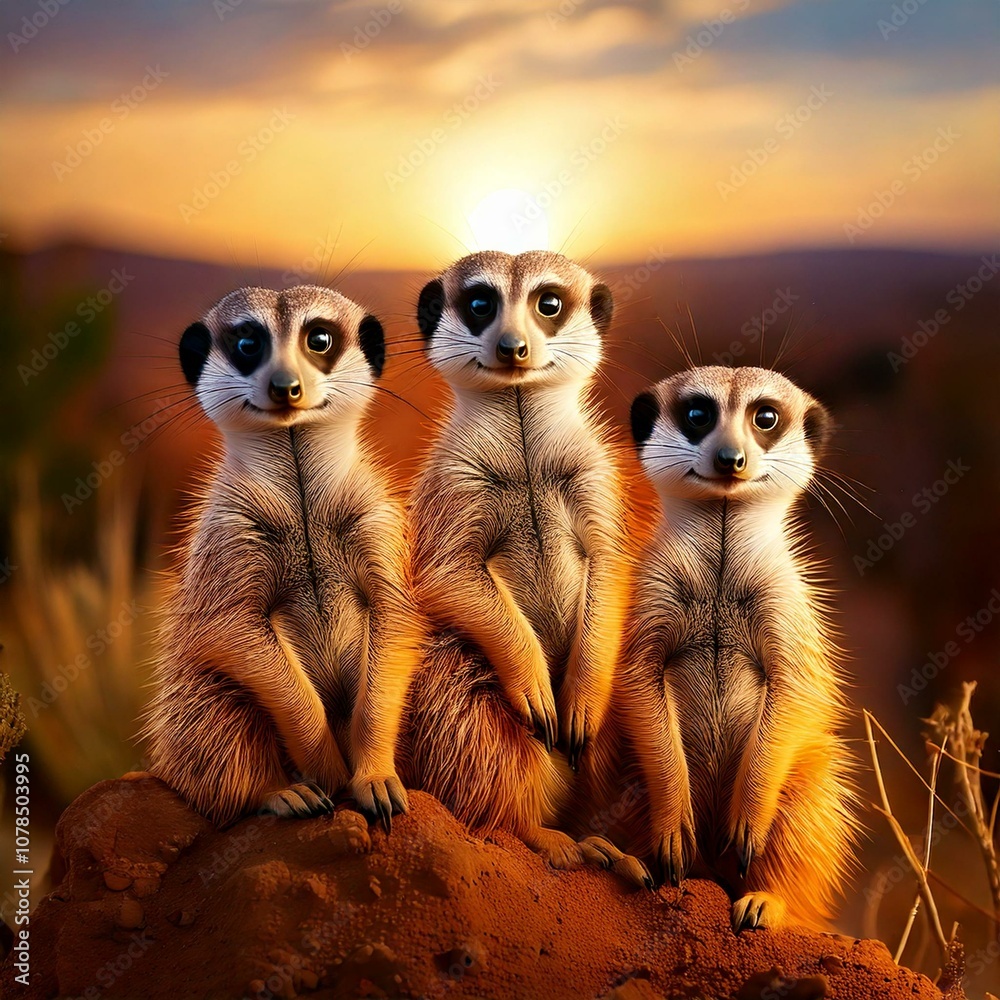 A group of meerkats A group of meerkats